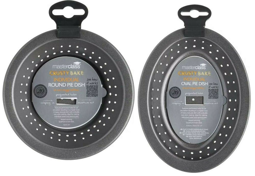 Small Individual Pie Baking Dish Perforated Crusty Bake Non Stick