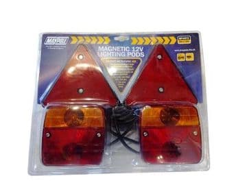 PAIR OF MAGNETIC 12V REAR LIGHTS