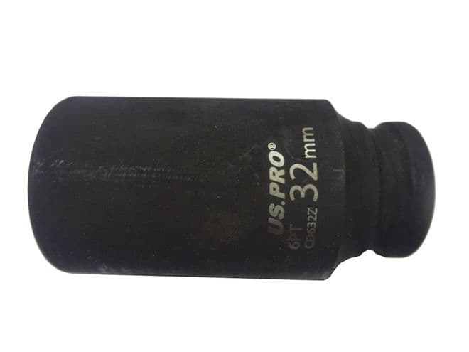 US PRO 1/2 INCH DRIVE DEEP 32MM SOCKET FOR AL-KO 1637 / 2051 AND KNOTT HUB NUTS (3860)