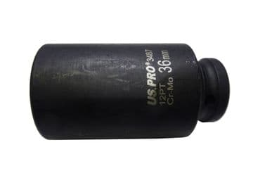 US PRO 1/2 INCH DRIVE DEEP 36MM SOCKET FOR AL-KO 2361 HUB NUTS (3487)