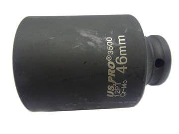 US PRO 12 POINT 1/2 INCH DRIVE DEEP 46MM SOCKET FOR IFOR WILLIAMS HUB NUTS (3500)
