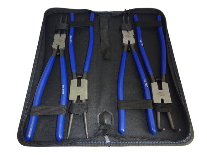 US PRO 13 INCH 4 PIECE CIRCLIP PLIER SET IN ZIP POUCH