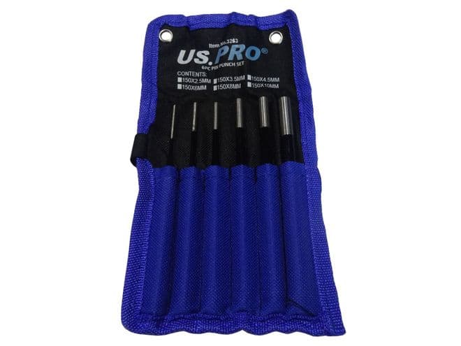 US PRO 6 PIECE PARALLEL PIN PUNCH SET (3263)