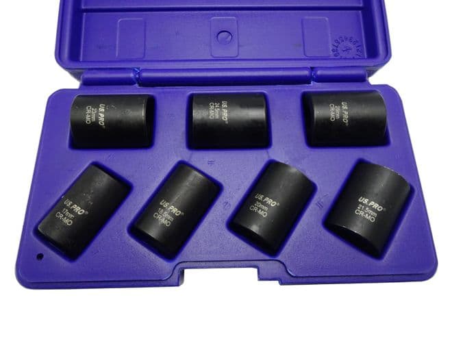 US PRO 7 PIECE LOCKING WHEEL NUT REMOVAL SOCKETS (2075)
