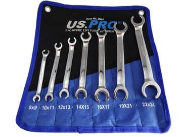 US PRO 7PC 12 POINT BRAKE FLARE NUT SPANNER SET (2044)