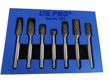 US PRO TUNGSTEN CARBIDE 7PC BURR SET (7072)