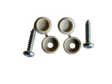WHITE NUMBER PLATE SELF TAPPING SCREWS WITH CAPS
