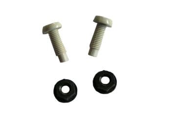 WHITE PLASTIC NUMBER PLATE BOLTS WITH NUTS