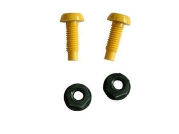 YELLOW PLASTIC NUMBER PLATE BOLTS WITH NUTS