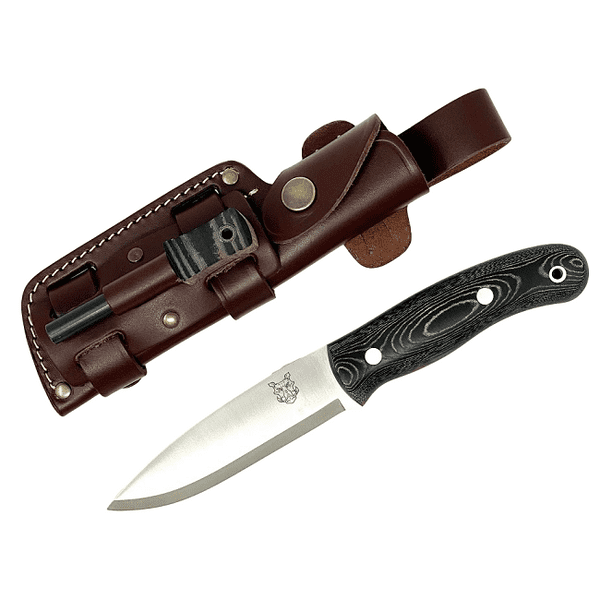 Mk II TBS Boar Bushcraft Knife - TBS Firesteel Edition - Black Micarta