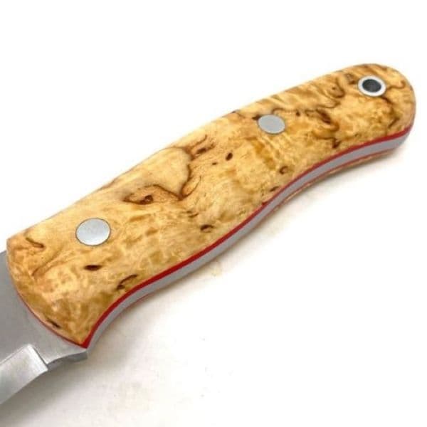 Mk II TBS Boar Bushcraft Knife - TBS Firesteel Edition - Curly Birch - Multi Carry Sheath