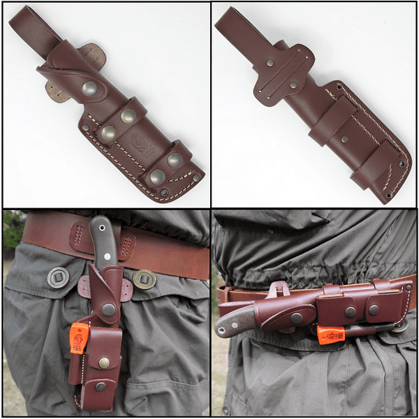 MK II TBS Leather Multi Carry Leather Knife Sheath with Firesteel Attachment - Regular