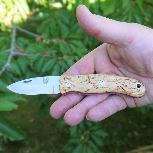 Mk III TBS Boar EDC Folding Pocket Knife - Curly Birch