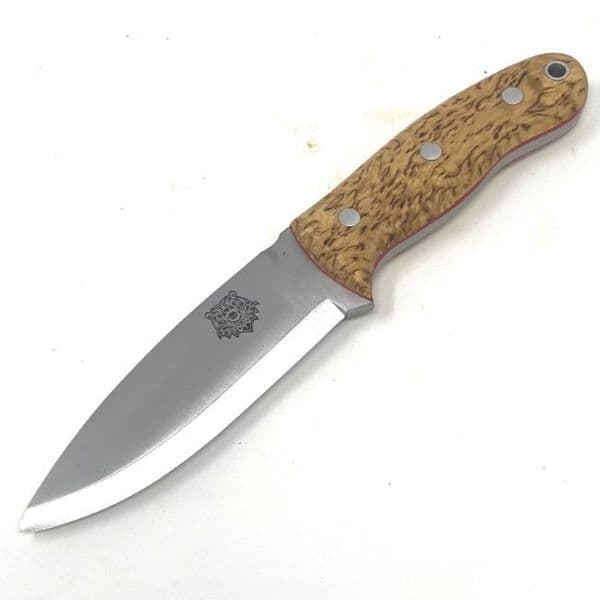 TBS Grizzly Bushcraft Survival Knife - Curly Birch - TBS Firesteel Edition