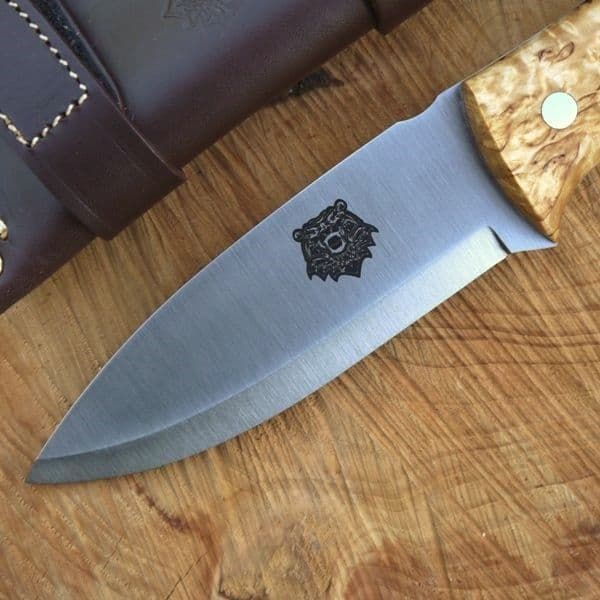 TBS Grizzly Bushcraft Survival Knife - Curly Birch - TBS Firesteel Edition