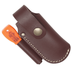TBS Leather Small Folding Knife Belt Pouch with Firesteel Loop
