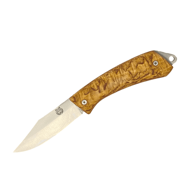 TBS Sabretooth Folding Lock Knife - Curly Birch