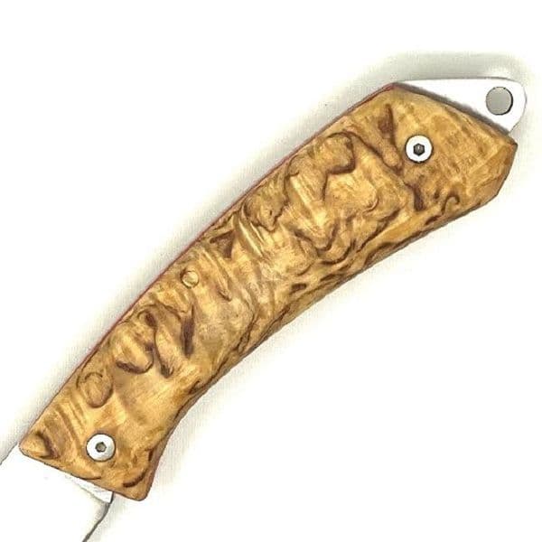 TBS Sabretooth Folding Lock Knife - Curly Birch
