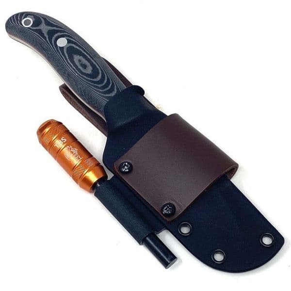 The NEW TBS Timberwolf Knife - The Ultimate All Rounder - Black Micarta - Kydex Sheath