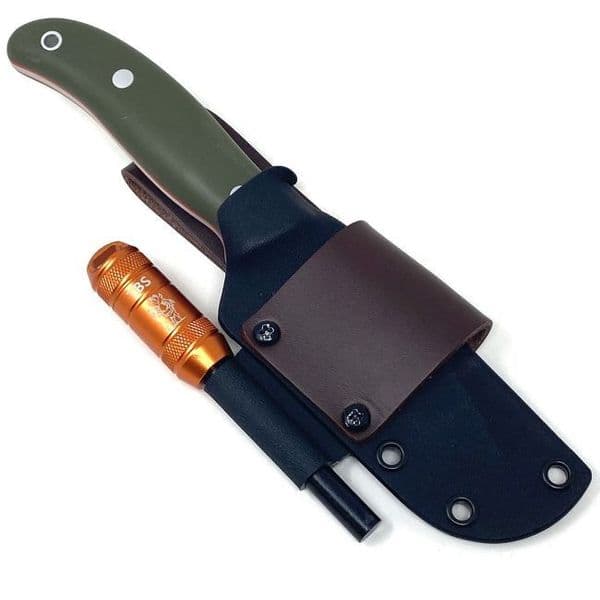 The NEW TBS Timberwolf Knife - The Ultimate All Rounder - Green G10 - Kydex Sheath