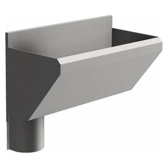 1 User 800mm H&L Surgeons Scrub Up Trough Sink - HBN 00-10 & HTM 64 - Splashback, Left Hand Waste