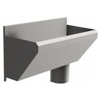 1 User 800mm H&L Surgeons Scrub Trough Sink - HBN 00-10 & HTM 64 - Splashback, Right Hand Waste