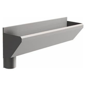 2 User 1600mm H&L Surgeons Scrub Up Trough Sink - HBN 00-10 & HTM 64 - Splashback, Left Hand Waste