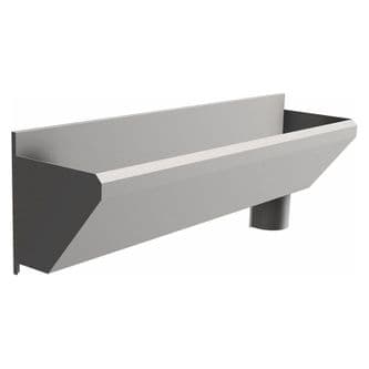 2 User 1600mm H&L Surgeons Scrub Trough Sink - HBN 00-10 & HTM 64 - Splashback, Right Hand Waste