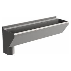 2 User 1600mm H&L Surgeons Scrub Trough Sink - Tap Deck, Left Hand Waste