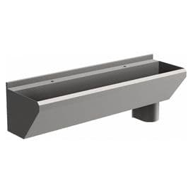 2 User 1600mm H&L Surgeons Scrub Trough Sink - Tap Deck, Right Hand Waste