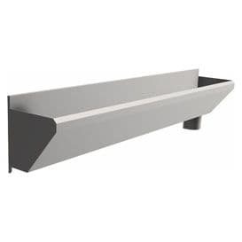 3 User 2400mm H&L Surgeons Scrub Trough Sink - HBN 00-10 & HTM 64 - Splashback, Right Hand Waste