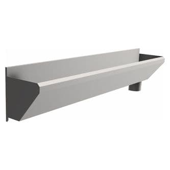 3 User 2400mm H&L Surgeons Scrub Trough Sink - HBN 00-10 & HTM 64 - Splashback, Right Hand Waste