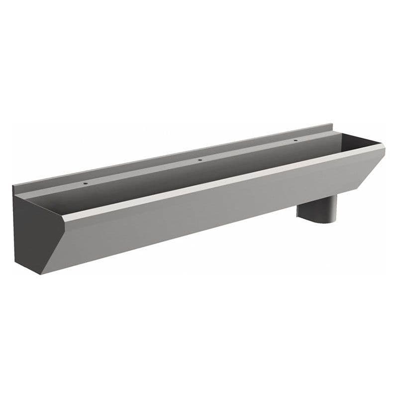 3 User 2400mm H&L Surgeons Scrub Trough Sink - Tap Deck Right Hand Waste