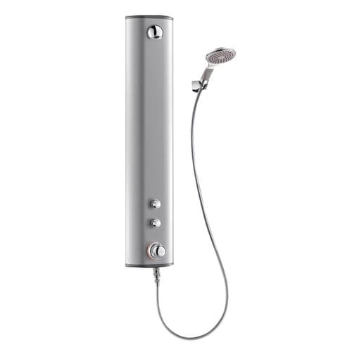 Delabie 792320 SECURITHERM Thermostatic Dual Control Push Time-Flow Shower Panel - Aluminium