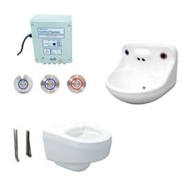 Delabie DVS (DVS) Anti-Ligature High Risk Wall-Hung Toilet & Basin Pack - Tactile Switch Controls