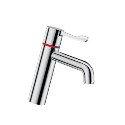 Delabie H960515L SECURITHERM BIOCLIP Seq Thermostatic Deck-Mounted 100mm Lever Basin Mixer-Flexi PEX