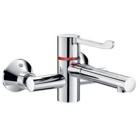 Delabie H9614P SECURITHERM 200mm Centre Wall-Mounted Manual Sink Mixer with Removable BIOCLIP Spout