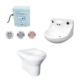 DVS Anti-Ligature High Risk Back-to-Wall Toilet & Basin Pack - Tactile Switch Controls