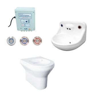 DVS Anti-Ligature High Risk Back-to-Wall Toilet & Basin Pack - Tactile Switch Controls