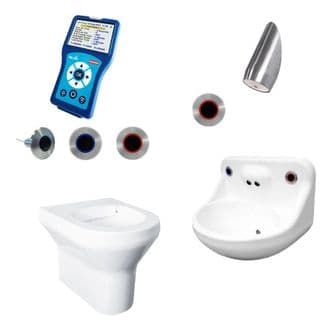DVS Anti-Ligature High Risk Back-to-Wall Toilet, Basin & Shower Pack - Programmable Wave-On Controls