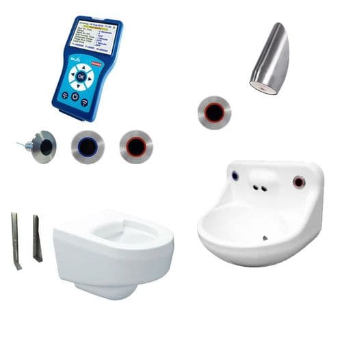 DVS Anti-Ligature High Risk Wall-Hung Toilet, Basin & Shower Pack - Programmable Wave-On Controls