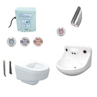 DVS Anti-Ligature High Risk Wall-Hung Toilet, Basin & Shower Pack - Tactile Switch Controls