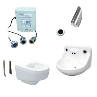 DVS Anti-Ligature High Risk Wall-Hung Toilet, Basin & Shower Pack - Wave-On Controls