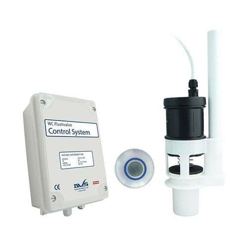 DVS WC Battery Powered Flushvalve Kit with Tactile Switch + 3m Cable