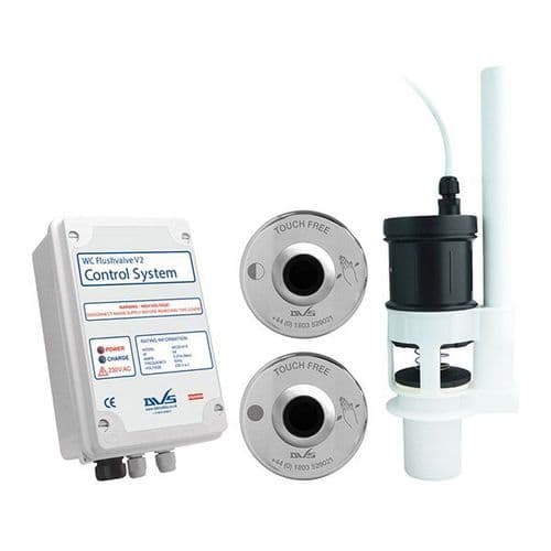 DVS WC Mains Powered Flushvalve Kit with Dual Wave-On Sensors + 3m Cable