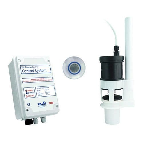 DVS WC Mains Powered Flushvalve Kit with Tactile Switch + 3m Cable
