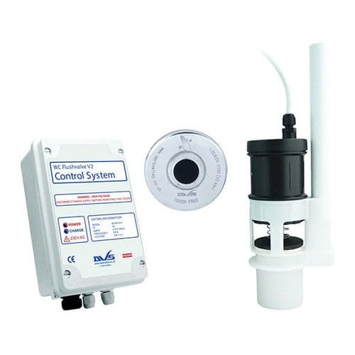 DVS WC Mains Powered Flushvalve Kit with Wave-On Sensor + 3m Cable - 2" Base