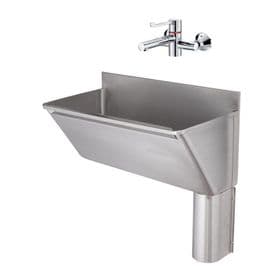 Franke G22029R 800mm Stainless Steel Surgeons Scrub-Up Trough with Right-Hand Outlet