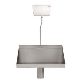 H&L 1200mm Wall-Mounted Stainless Steel Urinal Trough with Exposed Cistern