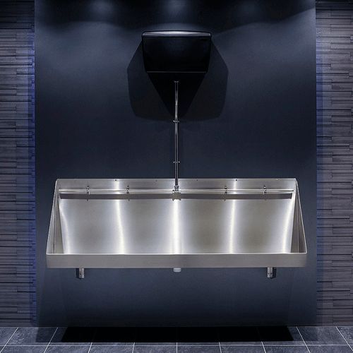 H&L 1800mm Wall-Hung Stainless Steel Urinal Trough with Exposed Cistern